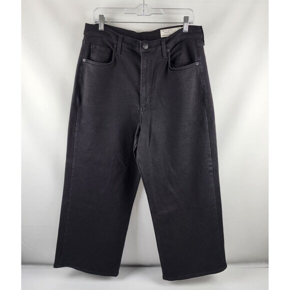 Rag & Bone Jeans Womens 32 Black Annie Wide Leg Ankle Denim (32x27) NWT